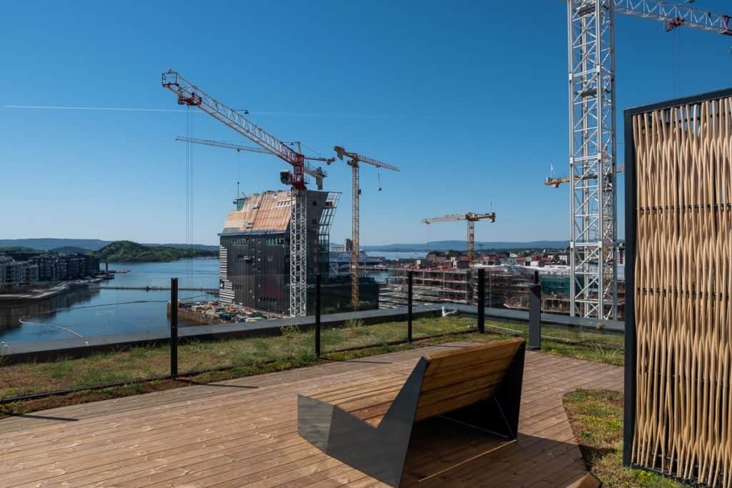 Eufemias Hage boligprosjekt. Takhage i Barcode Oslo