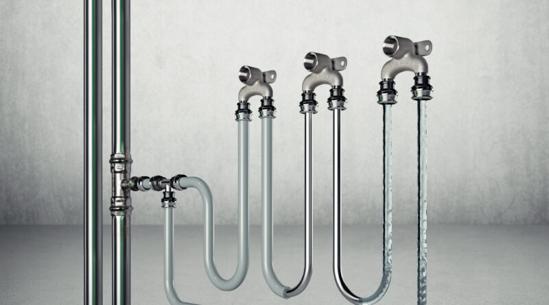 Viega flow i rør. Viega har sertifisert kvalitetsledelse, miljøledelse og EPD